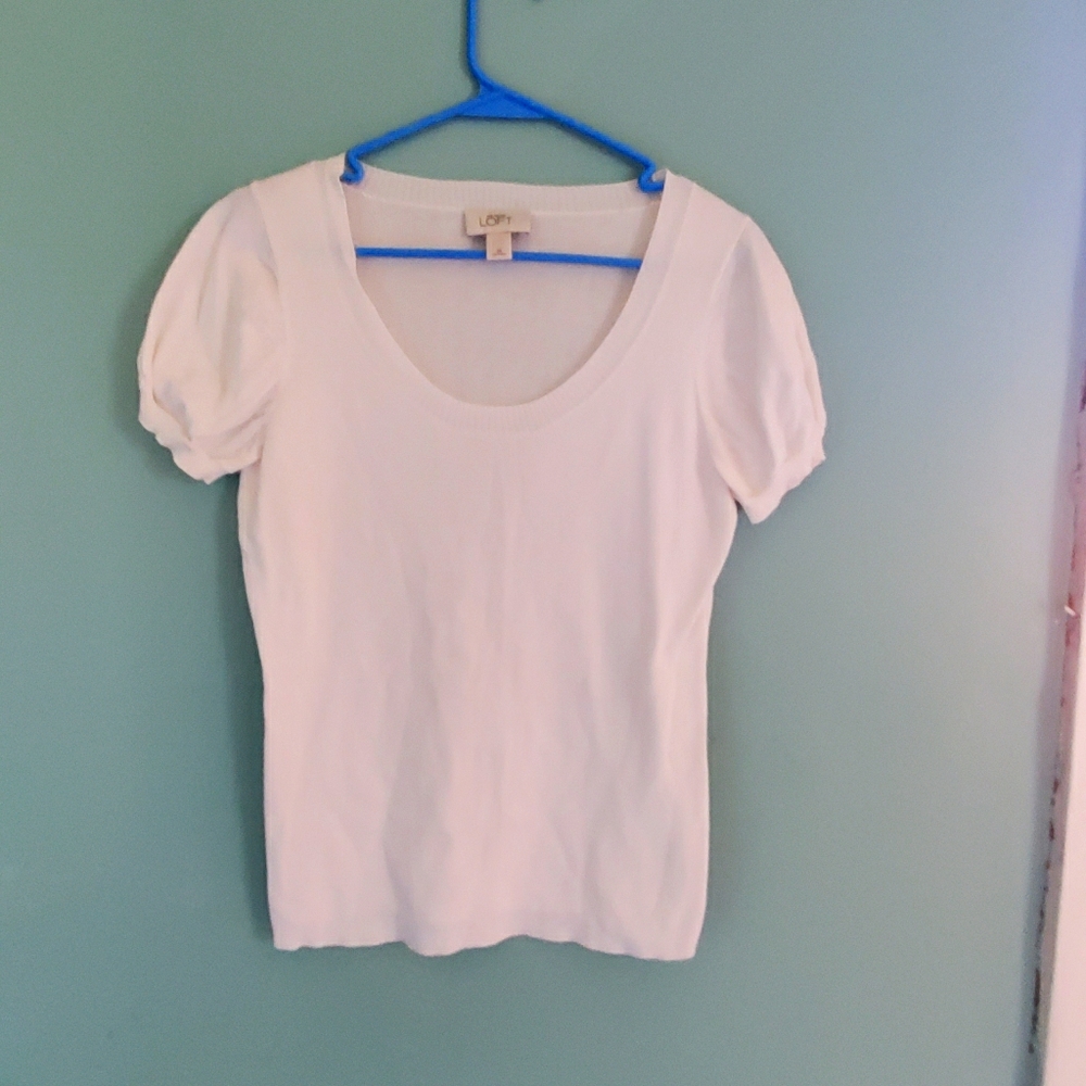 Short sleeve, sweet, scoop neck sweater The Loft